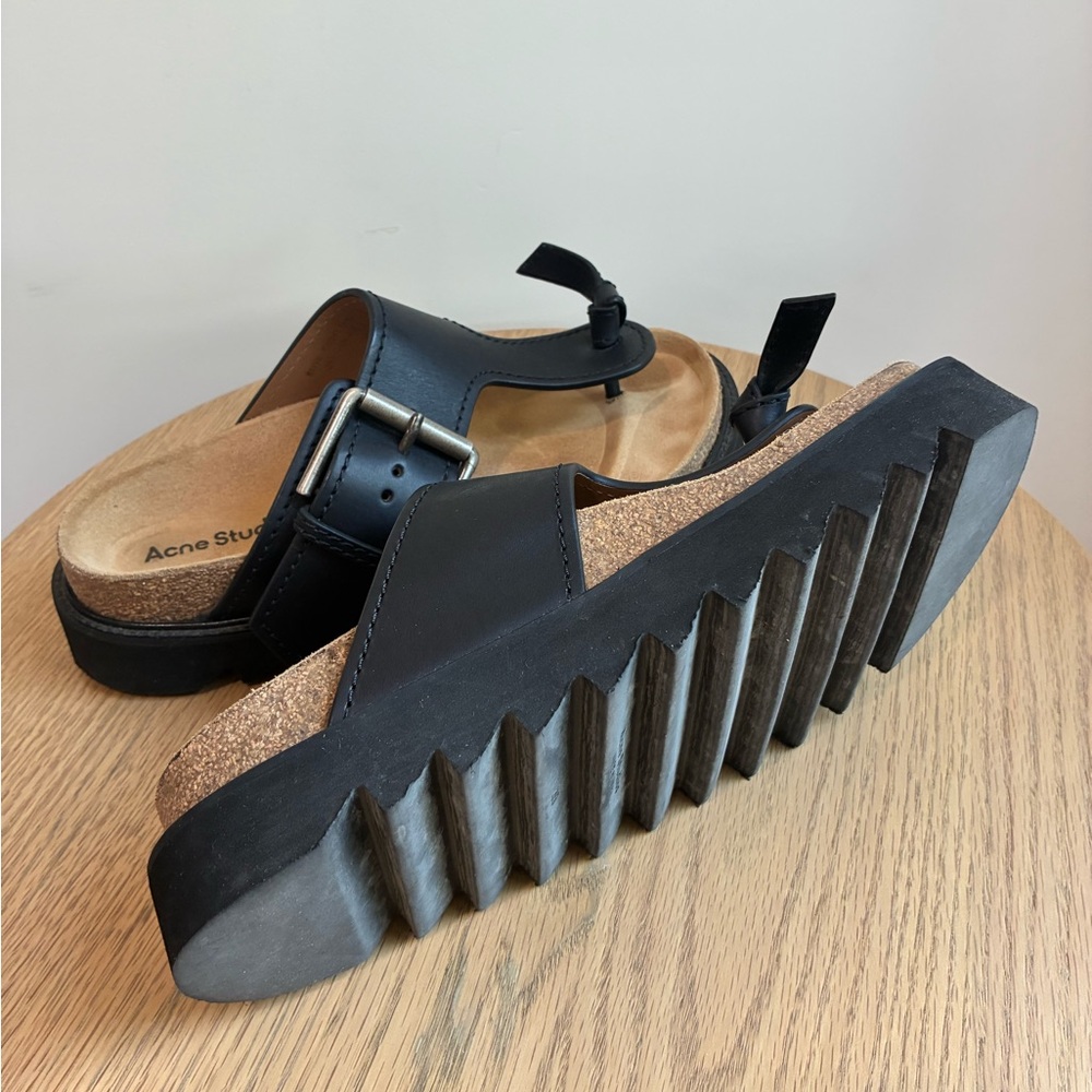 Acne Studios Black Leather Sandals - Picture 3 of 3